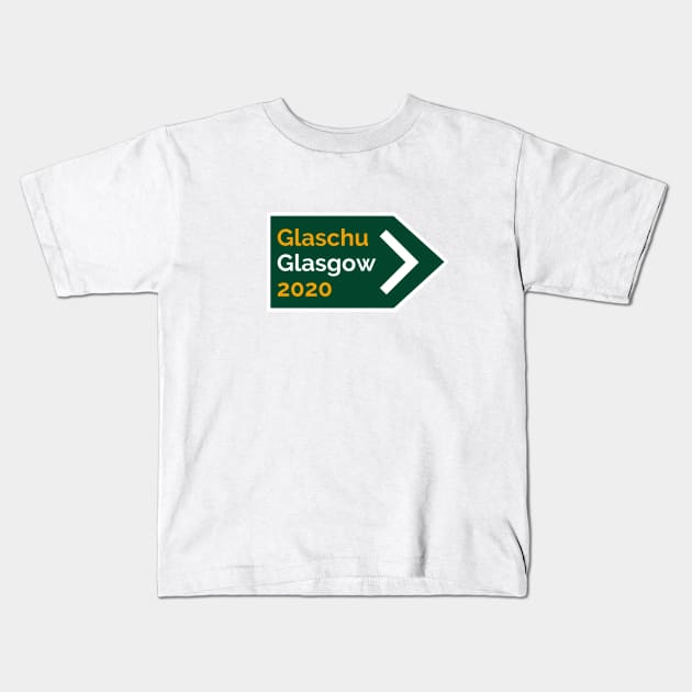 Glasgow Road Sign in English & Gaelic Glaschu for 2020 Kids T-Shirt by tnts